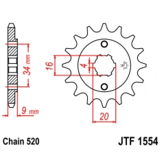 Řetězové kolečko JT 1554-12                                                                                                                                                                                                                               