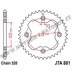 Hliníková rozeta JT pro KTM - 38 zubů                                                                                                                                                                                                                     
