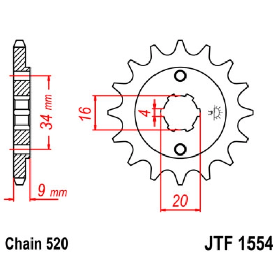 Řetězové kolečko JT 1554-15                                                                                                                                                                                                                               