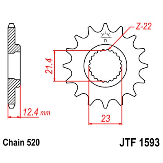 Řetězové kolečko JT Yamaha Raptor 250                                                                                                                                                                                                                     