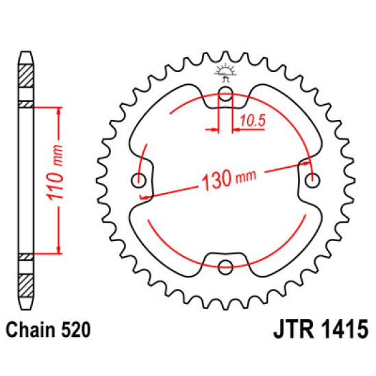 Rozeta JT 37z, Kawasaki KFX 450R 08-12                                                                                                                                                                                                                    