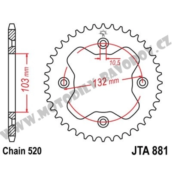 Hliníková rozeta JT pro KTM - 38 zubů                                                                                                                                                                                                                     